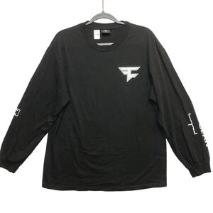 FaZe Clan Shirt Mens L Black Long Sleeve Graphic Logo Esports Streetwear Tee